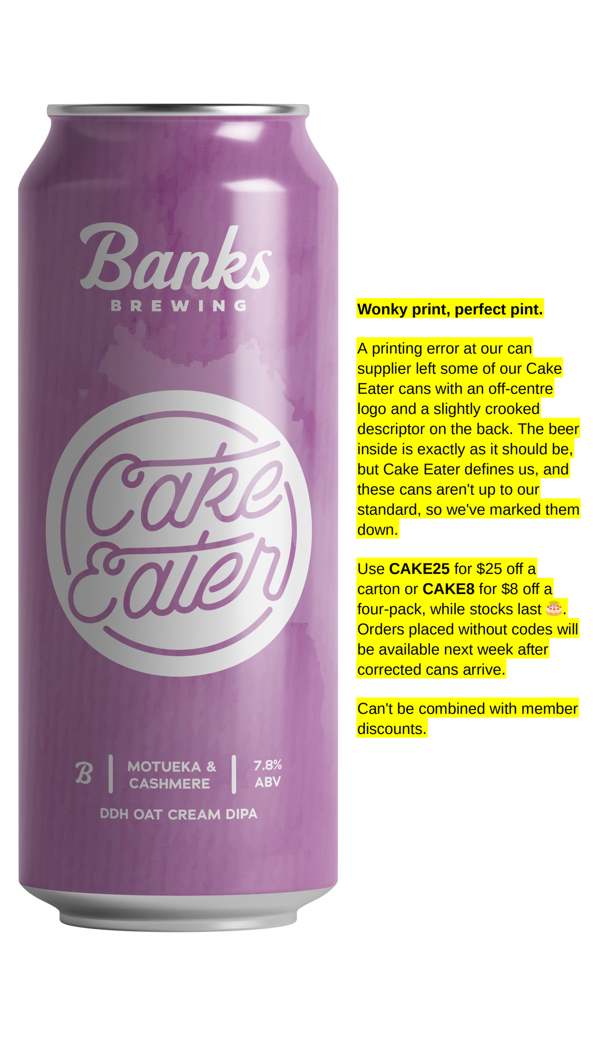 Cake Eater Motueka & Cashmere | Oat Cream Double IPA