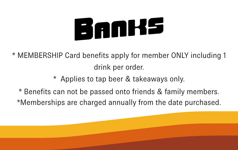 Banks Brewing Membership Card Beer Discount 